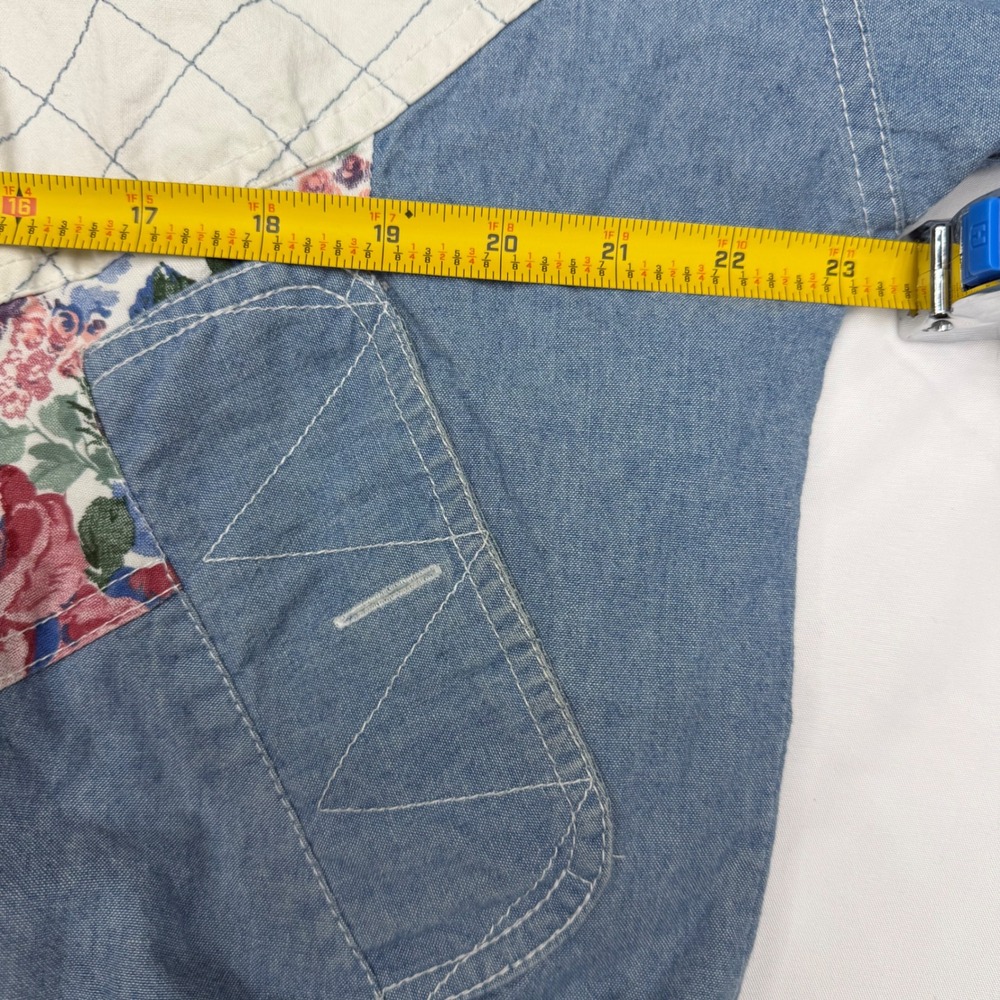 Vintage Bronton Patchwork Denim Jacket Floral Lac… - image 10